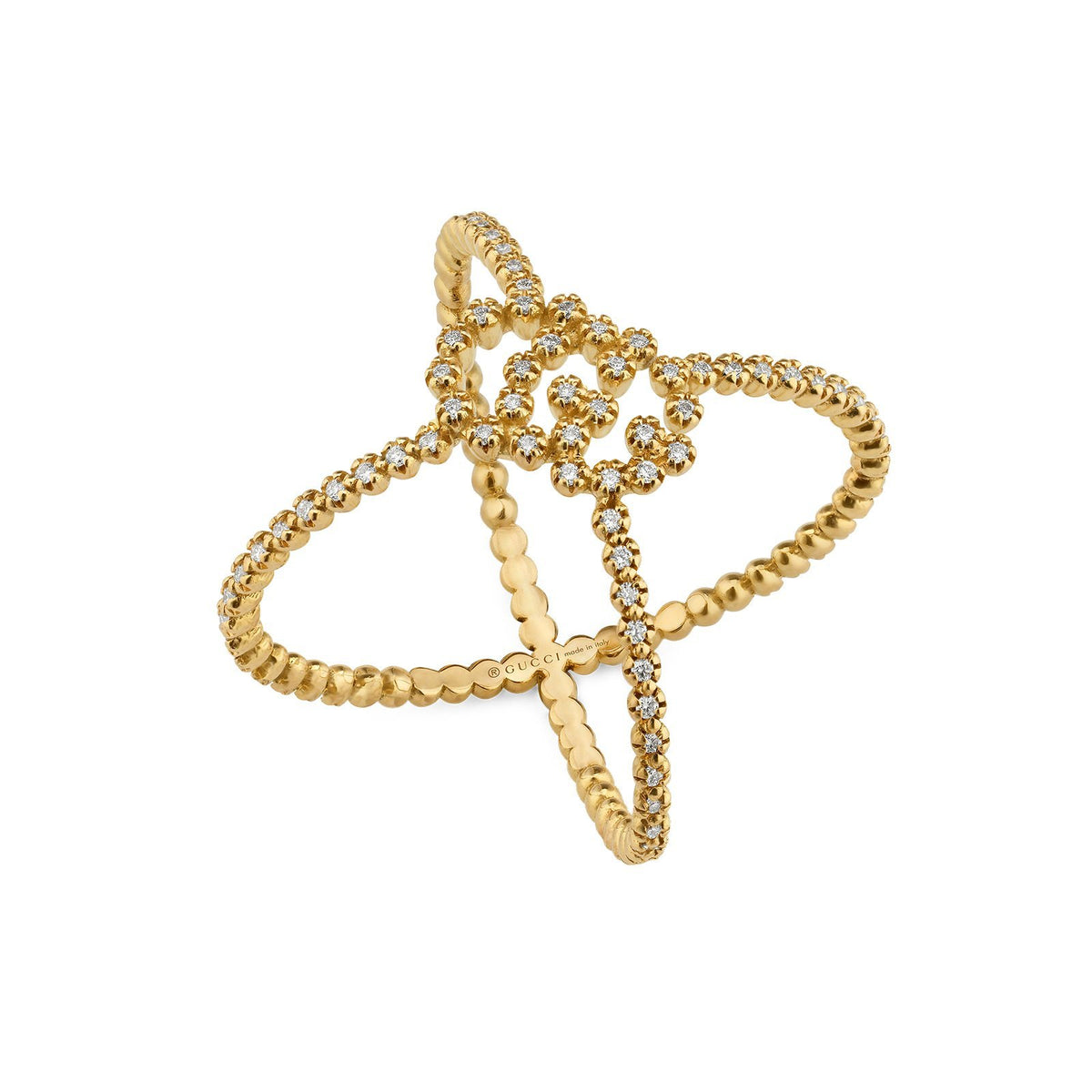 Gucci GG Running Diamond X Ring -