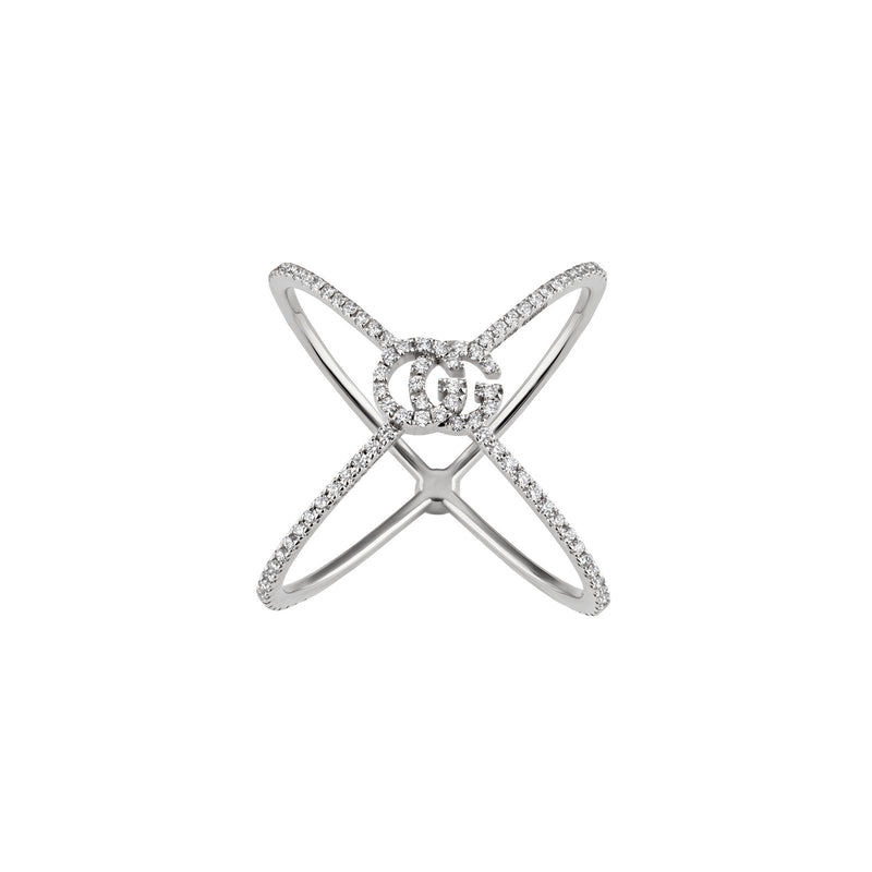 Gucci GG Running Diamond X Ring-Gucci GG Running Diamond X Ring -