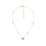 Gucci GG Running Necklace with Multicolor Stones -