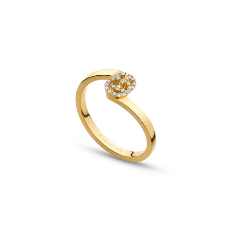 Gucci GG Running Ring in Yellow Gold with Diamonds-Gucci GG Running Ring in Yellow Gold with Diamonds -