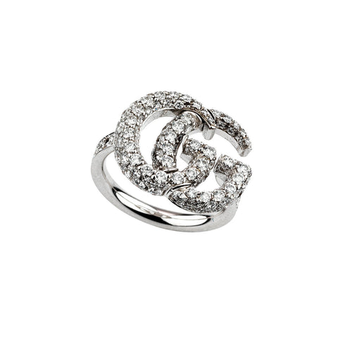 Gucci GG Running Ring with Diamonds-Gucci GG Running Ring with Diamonds -
