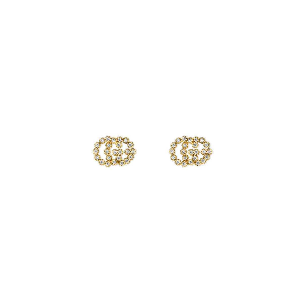 Gucci GG Running Stud Earrings with Diamonds -