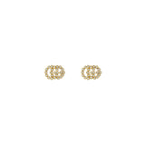 Gucci GG Running Stud Earrings with Diamonds-Gucci GG Running Stud Earrings with Diamonds -