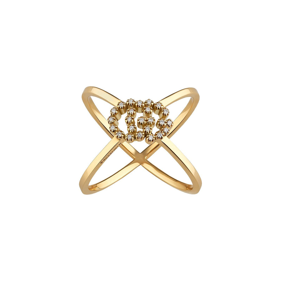 Gucci GG Running X Ring with Diamonds -