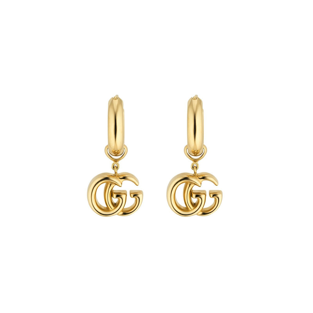 YELLOW GOLD PUFFED GUCCI-STYLE DANGLE EARRINGS - Howard's Jewelry Center
