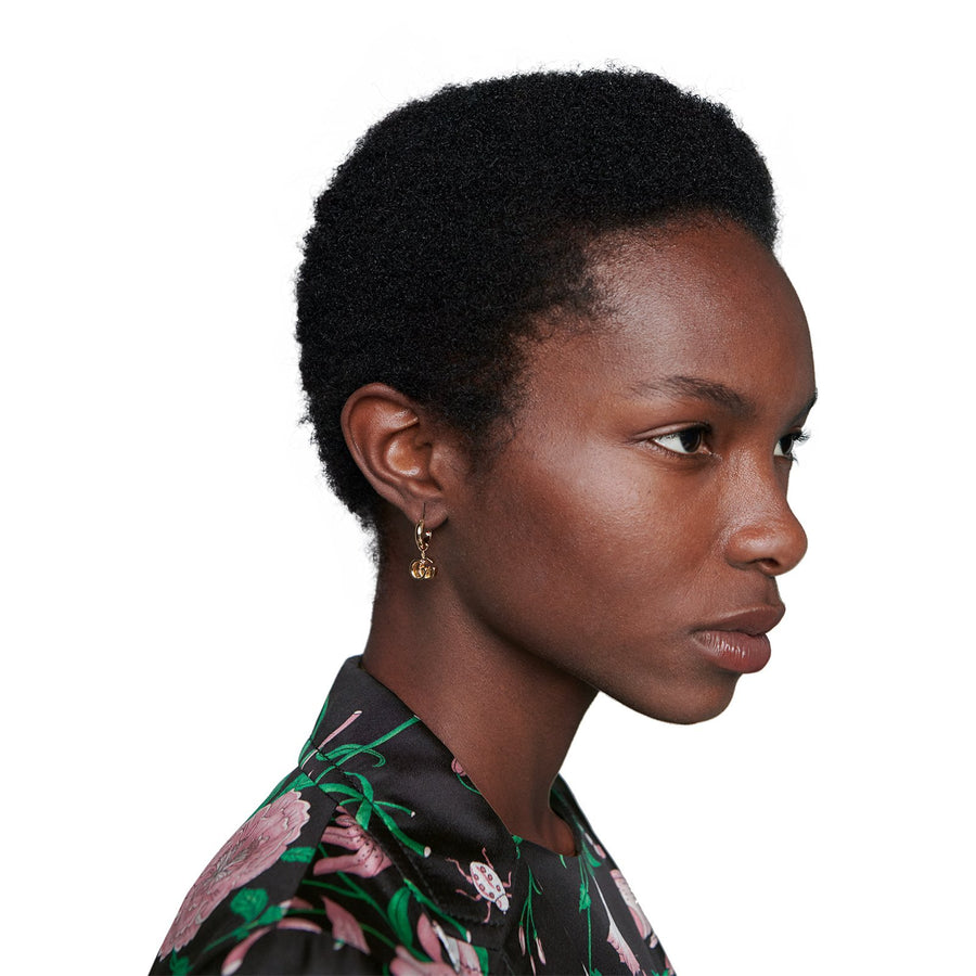 Gucci GG Running Yellow Gold Earrings -