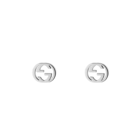 Gucci Interlocking G White Gold Earrings - YBD66211100200U