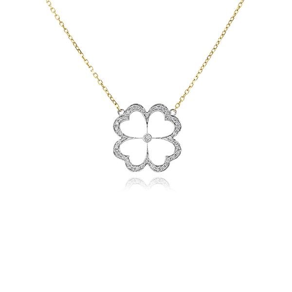 VAN CLEEF & ARPELS 18K Rose Gold Diamond Silver Obsidian Vintage Alhambra Pendant  Necklace 1314884 | FASHIONPHILE