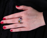 Gumuchian Mandarin Orange Garnet Diamond Ring-Gumuchian Mandarin Orange Garnet Diamond Ring -