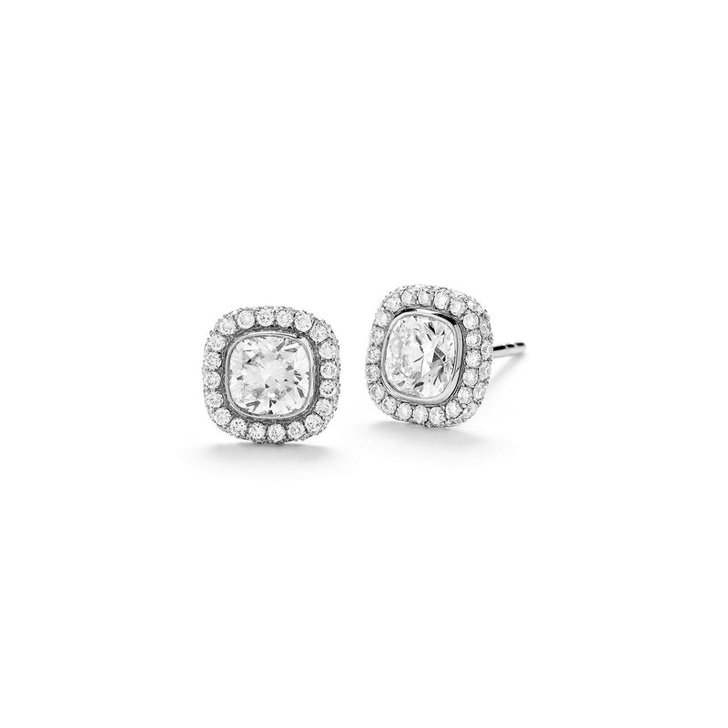 Halo Diamond Earrings-Halo Diamond Earrings -