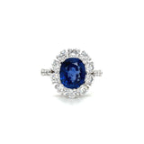 Halo Sapphire Diamond Ring - SREDW00471