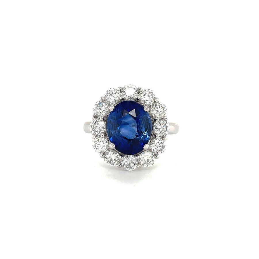 Halo Sapphire Diamond Ring - SREDW00489