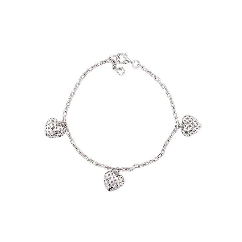 Heart Charms Gold Bracelet-Heart Charms Gold Bracelet -