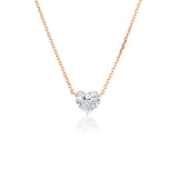 Heart Diamond Solitaire Necklace-Heart Diamond Solitaire Necklace - 49818