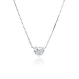 Heart Diamond Solitaire Necklace-Heart Diamond Solitaire Necklace - LCC48208
