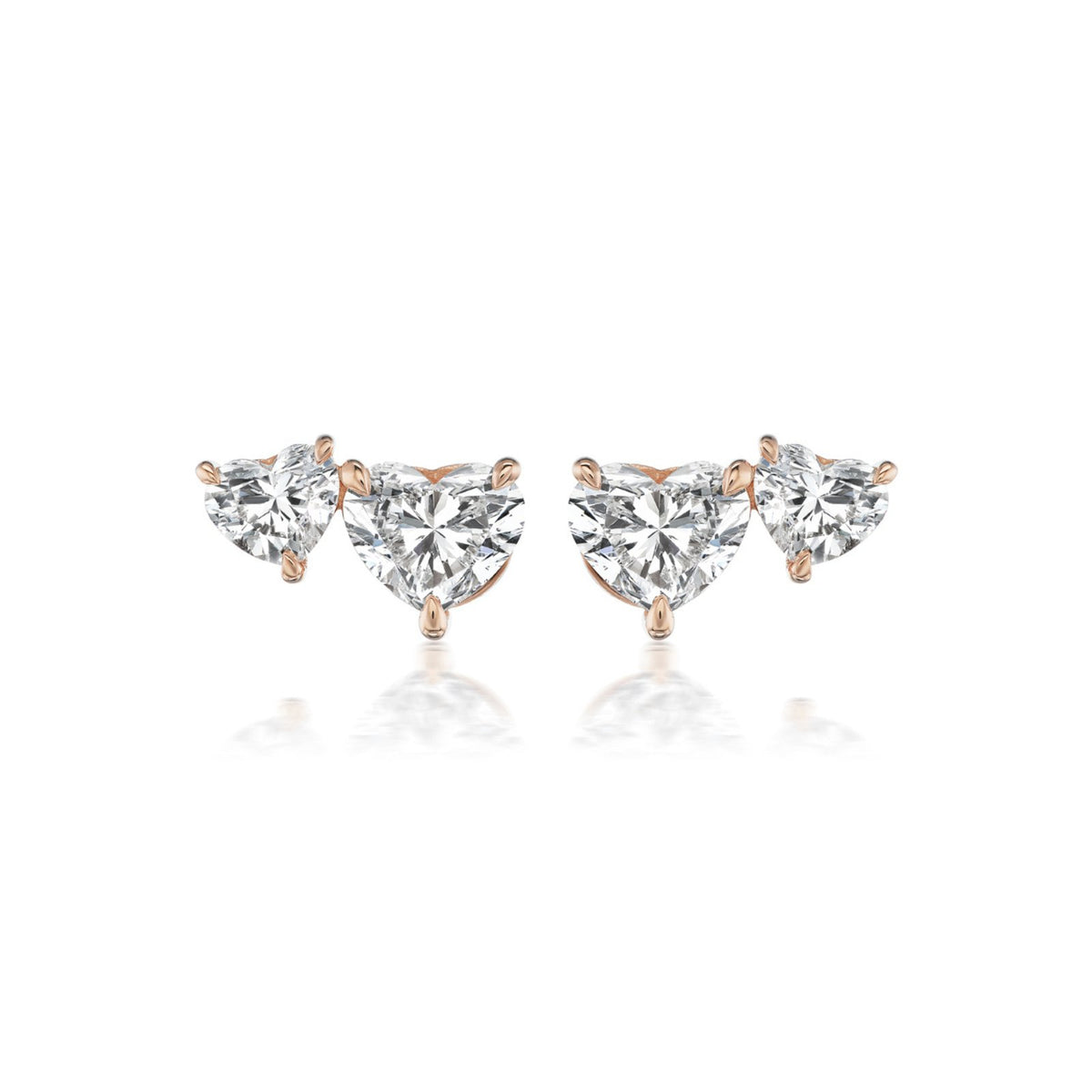 Heart Diamond Stud Earrings - DENKA04505