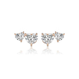 Heart Diamond Stud Earrings-Heart Diamond Stud Earrings - DENKA04505