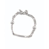 Heart ID Tag White Gold Bracelet-Heart ID Tag White Gold Bracelet -