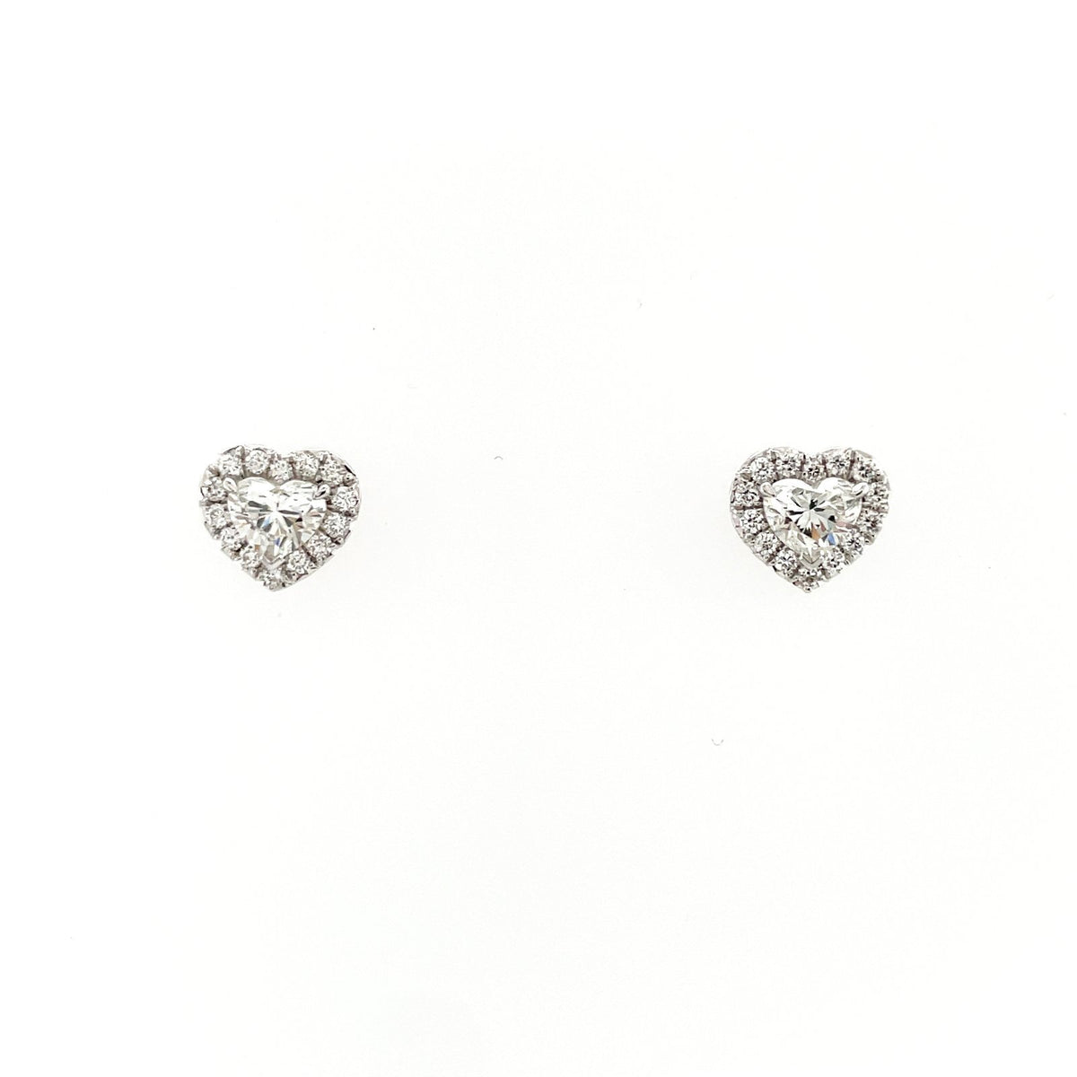Heart-shaped Diamond Studs - DEUJD00257