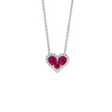 Heart-shaped Ruby Diamond Necklace - RNSPK00174