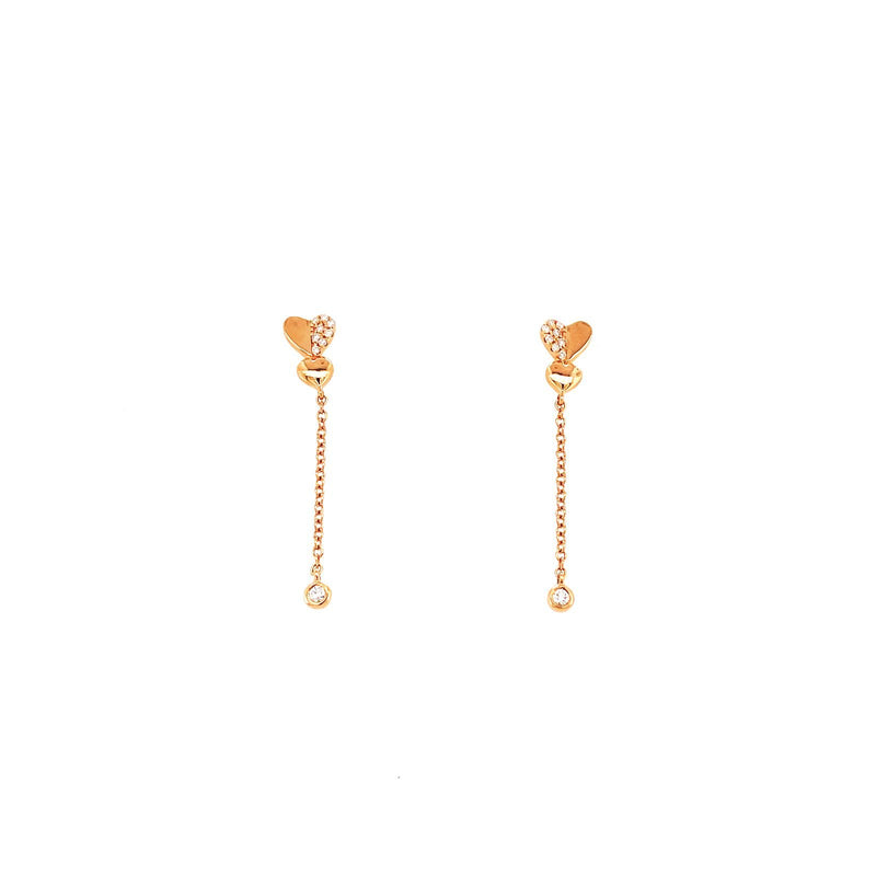Hearts Dangling Diamond Earrings-Hearts Dangling Diamond Earrings - DERDI00082