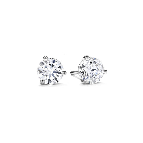 Hearts On Fire 3-Prong Diamond Stud Earrings - 4ct - DEHOF05149