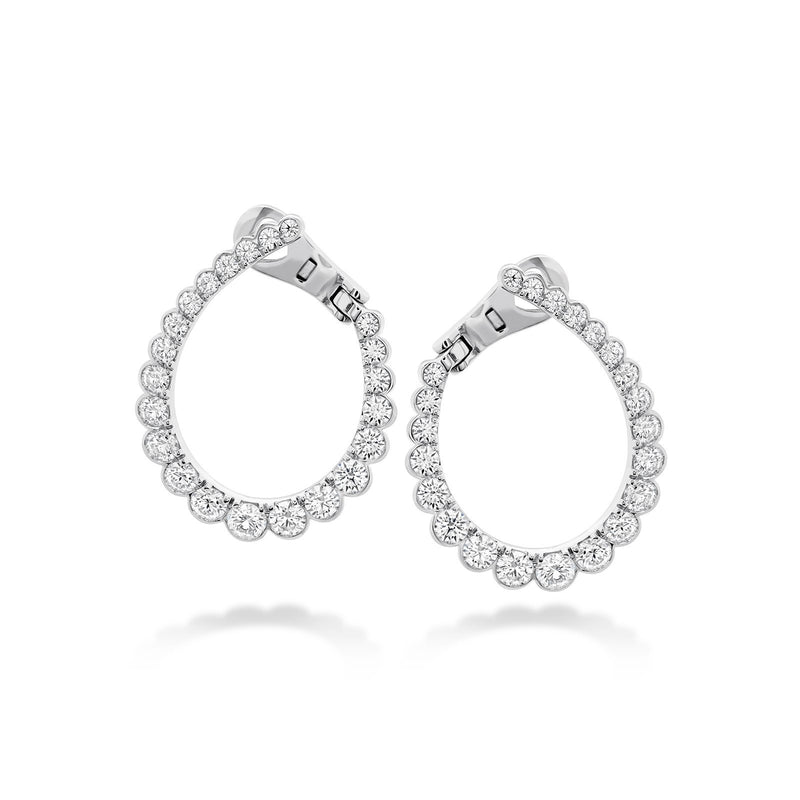 Hearts On Fire Aerial Regal Diamond Hoop Earrings-Hearts On Fire Aerial Regal Diamond Hoop Earrings -