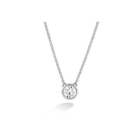 Hearts On Fire Classic Bezel Diamond Necklace-Hearts On Fire Classic Bezel Diamond Necklace -
