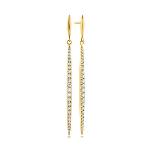 Hearts On Fire Classic Stiletto Earrings - HFECSTIL00858Y - Hearts On Fire Classic Stiletto Earrings in 18 karat yellow gold with diamonds.