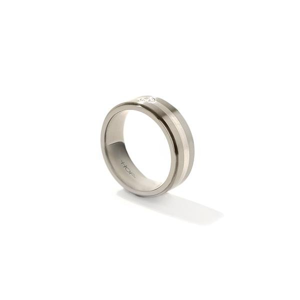 Hearts On Fire Commanding Grey Titanium Inlay Step Band-Hearts On Fire Commanding Grey Titanium Inlay Step Band -