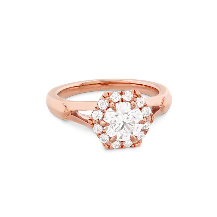Hearts On Fire Hof Hexagonal Split Shank Engagement Ring -