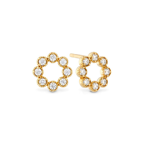 Hearts On Fire Liliana Milgrain Diamond Circle Earrings-Hearts On Fire Liliana Milgrain Diamond Circle Earrings -