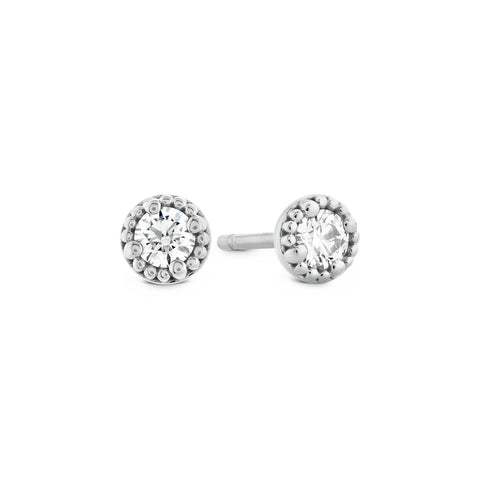 Hearts On Fire Liliana Milgrain Single Diamond Stud Earrings-Hearts On Fire Liliana Milgrain Single Diamond Stud Earrings -