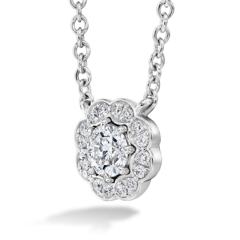 Hearts On Fire Lorelei Diamond Halo Pendant-Hearts On Fire Lorelei Diamond Halo Pendant -