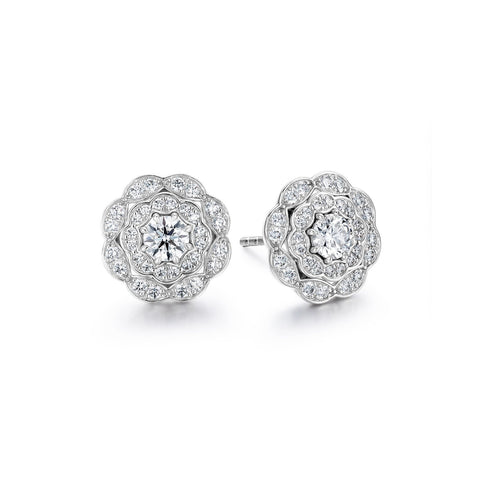 Hearts On Fire Lorelei Double Halo Diamond Stud Earrings-Hearts On Fire Lorelei Double Halo Diamond Stud Earrings -