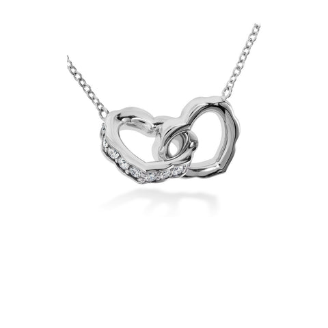 Hearts On Fire Lorelei Interlocking Diamond Heart Necklace-Hearts On Fire Lorelei Interlocking Diamond Heart Necklace -