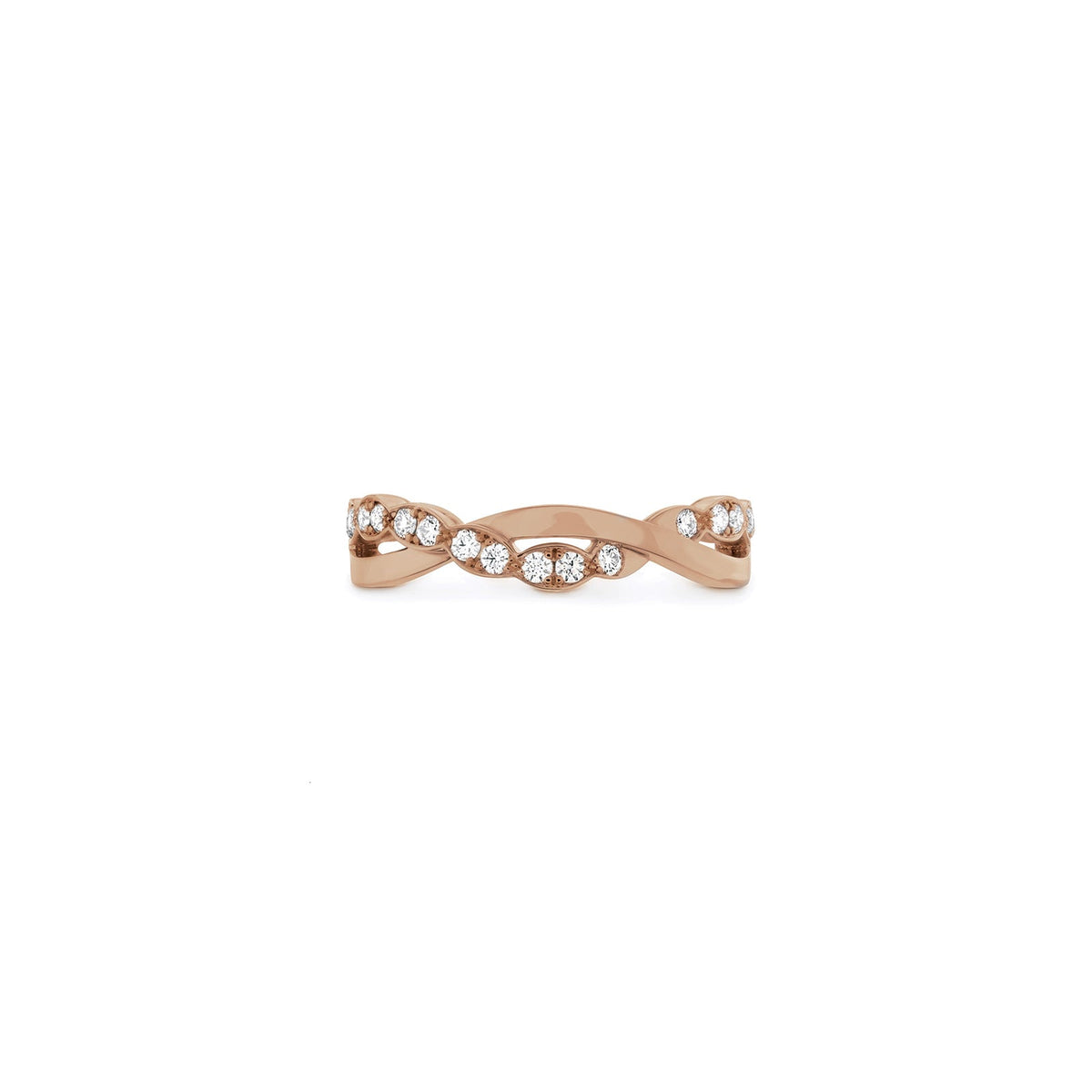 Hearts On Fire Lorelei Twist Ring - HBALORFTW00208R-C - Hearts On Fire Lorelei Twist Ring in 18 karat rose gold with diamonds.