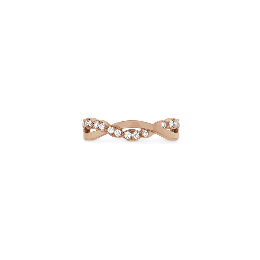 Hearts On Fire Lorelei Twist Ring - HBALORFTW00208R-C - Hearts On Fire Lorelei Twist Ring in 18 karat rose gold with diamonds.