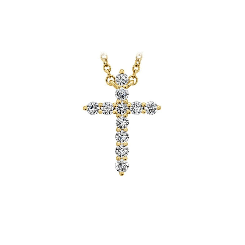 Hearts On Fire Signature Cross Pendant-Hearts On Fire Signature Cross Pendant - HFPSIGCR00118Y