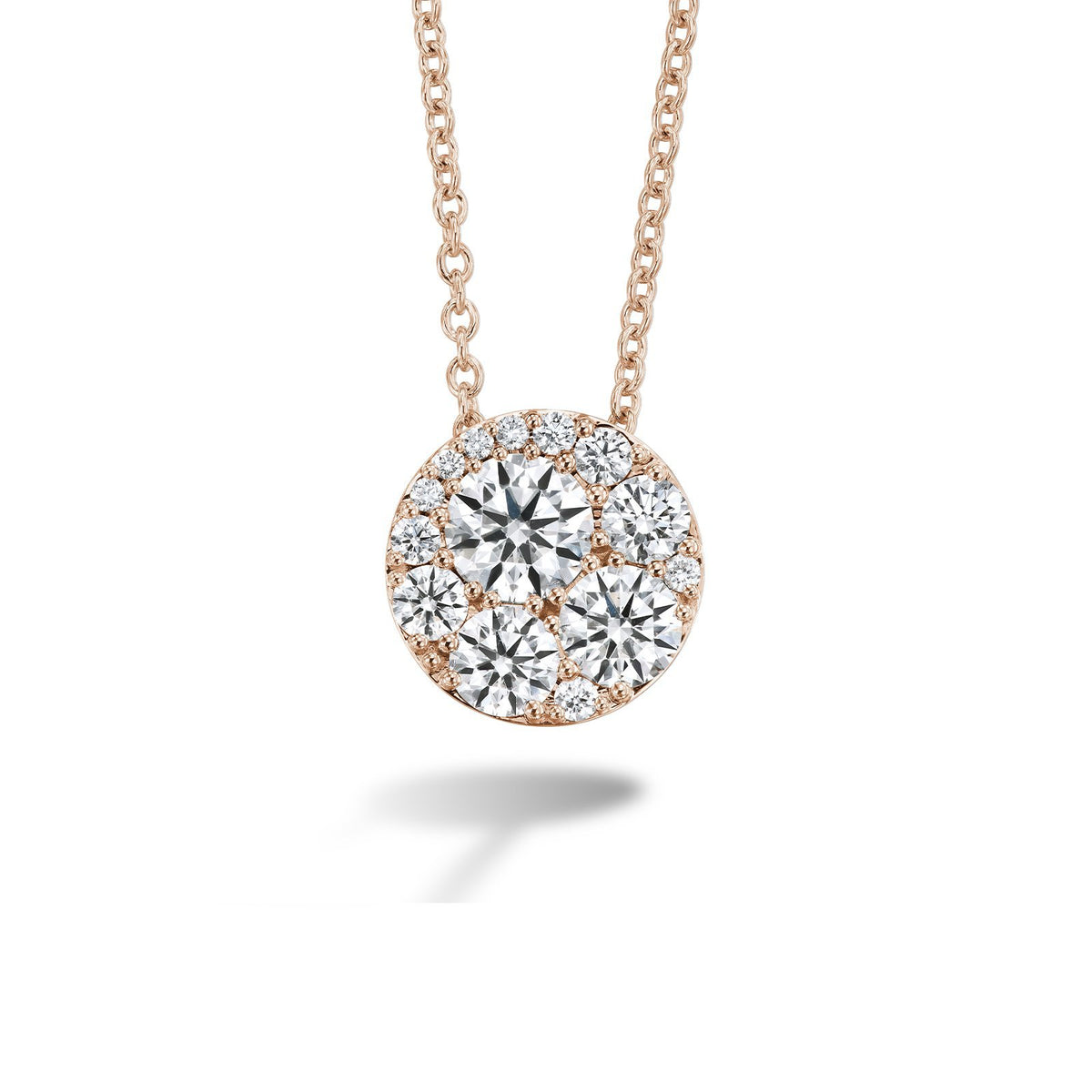 Hearts On Fire Tessa Diamond Circle Pendant - HFPTESC00518R - Hearts On Fire Tessa Diamond Circle Pendant in 18 karat rose gold with diamonds.