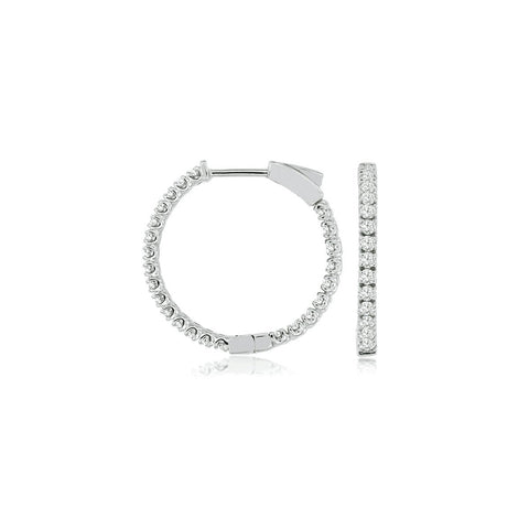 Hoop Diamond Earrings-Hoop Diamond Earrings -