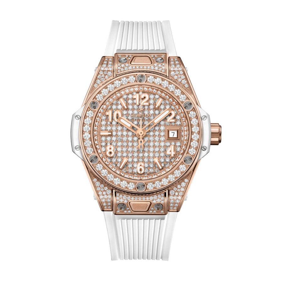 Hublot Big Bang One Click King Gold White Full Pavé - 485.OE.9000.RW.1604