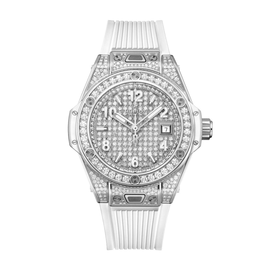 Hublot Big Bang One Click Steel White Full Pavé - 485.SE.9000.RW.1604
