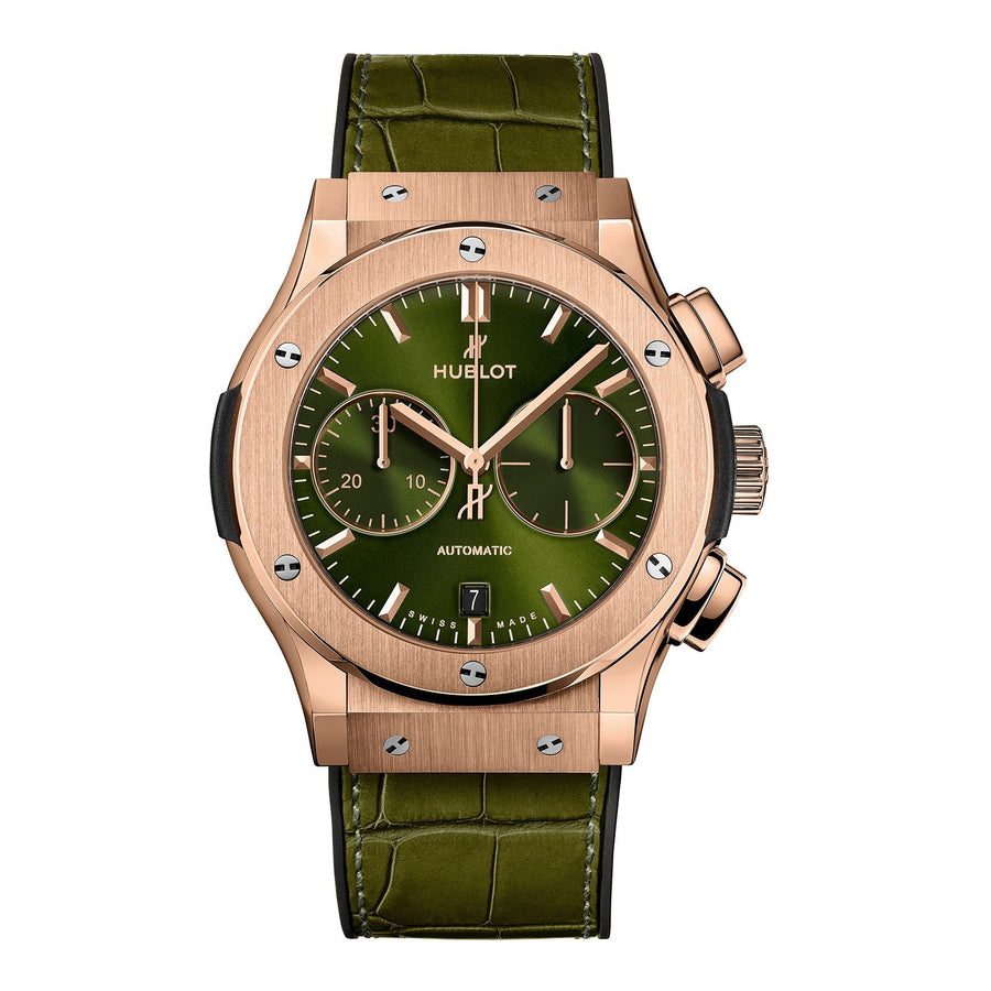 Hublot Classic Fusion Chronograph Green King Gold 45mm -