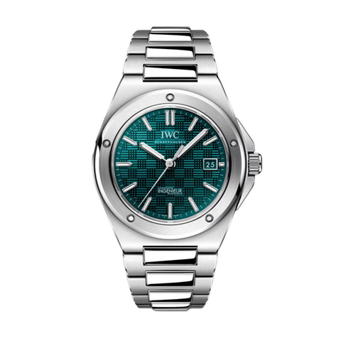 IWC Schaffhausen Ingenieur Automatic 40 - IW328903 - IWC Schaffhausen Ingenieur Automatic in a 40mm stainless steel case with aqua dial on stainless steel bracelet, featuring a date display and automatic movement with up to 120 hours power reserve.
