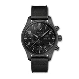 IWC Schaffhausen Pilot's Watch Chronograph 41 Top Gun Ceratanium - IW388106 - IWC Schaffhausen Pilot's Watch Chronograph 41 TOP GUN Ceratanium in a 41mm ceratanium case with black dial on rubber strap, featuring a chronograph function, day date display and automatic movement.