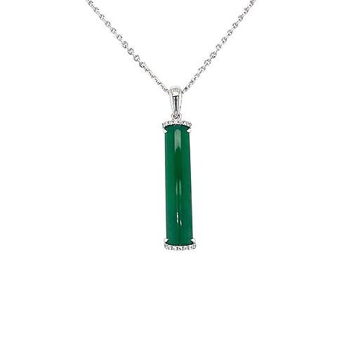 Jade Bar Pendant and Chain -