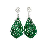 Jade Carved Dangle Earrings -