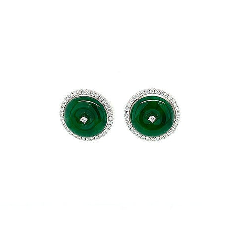 Jade Diamond Earrings-Jade Diamond Earrings - OENEL00082