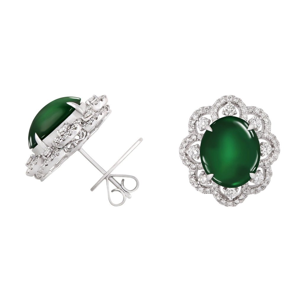 Jade and diamond earrings Clearance